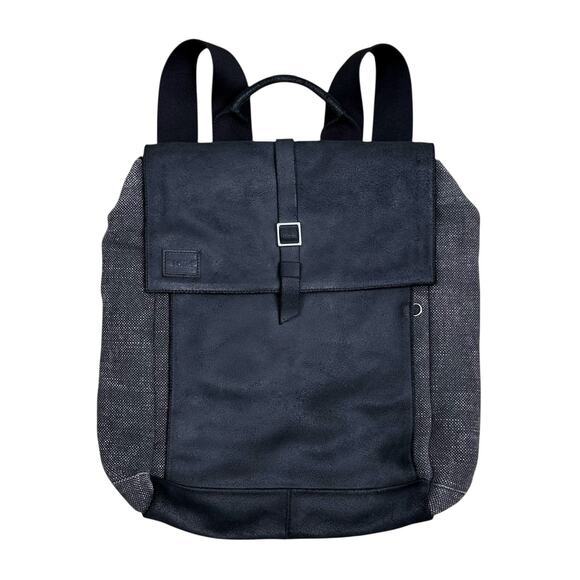TOMS Black Leather Canvas Caravan Backpack main image 9